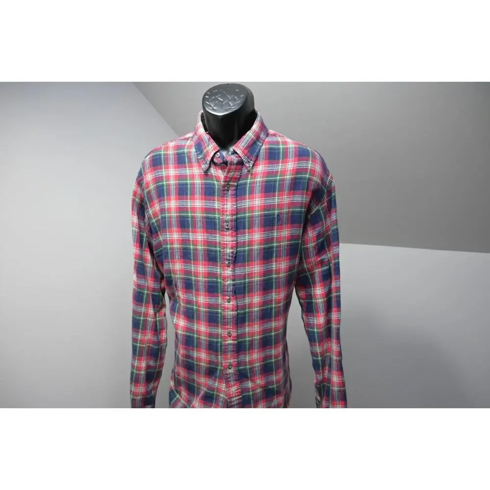 Polo Ralph Lauren Dress‎ Shirt Classic Performance Flannel Plaid Mens Sz 2XL XXL